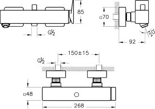 Смеситель VitrA Brava A42613EXP для ванны и душа